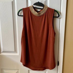 Moa Moa Jeweled Collar Tank Christmas Top